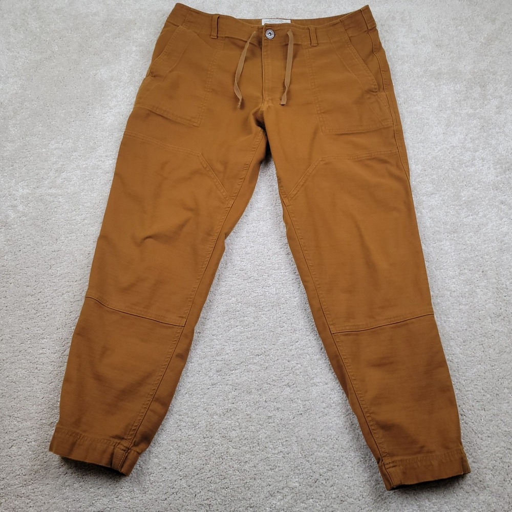 Men's Casual Drawstring Canvas Pants - Brown